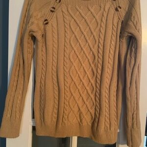 Women’s Tan Cable Knit Sweater